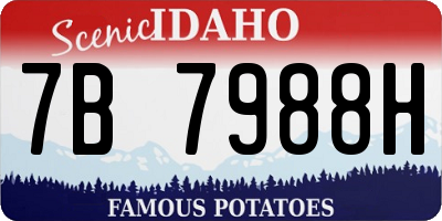 ID license plate 7B7988H