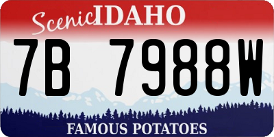 ID license plate 7B7988W