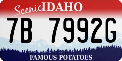 ID license plate 7B7992G