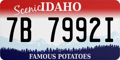 ID license plate 7B7992I