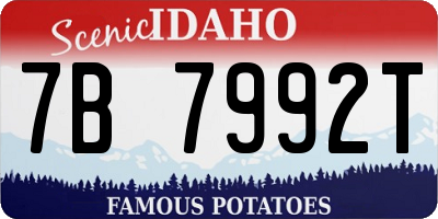 ID license plate 7B7992T