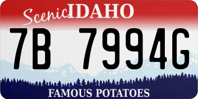 ID license plate 7B7994G