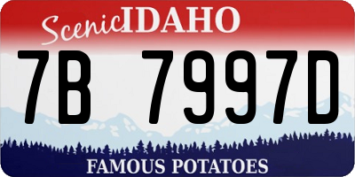 ID license plate 7B7997D