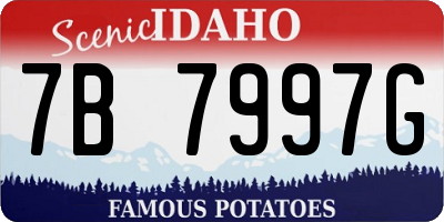 ID license plate 7B7997G