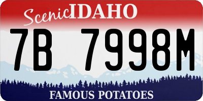 ID license plate 7B7998M