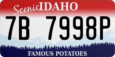 ID license plate 7B7998P