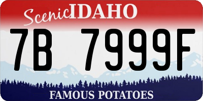 ID license plate 7B7999F