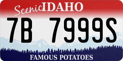 ID license plate 7B7999S