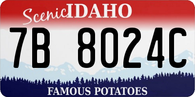 ID license plate 7B8024C