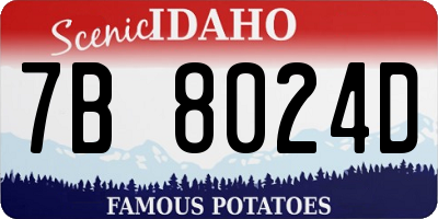 ID license plate 7B8024D