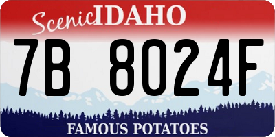ID license plate 7B8024F