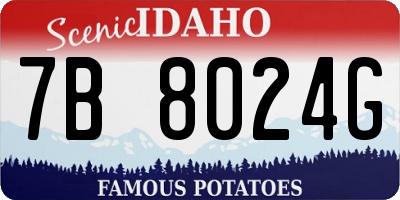 ID license plate 7B8024G