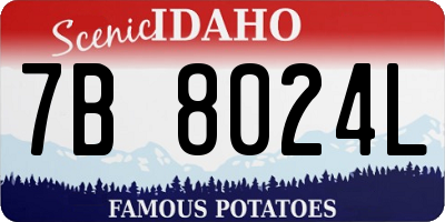 ID license plate 7B8024L