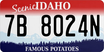 ID license plate 7B8024N