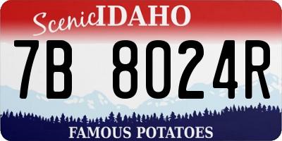 ID license plate 7B8024R