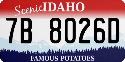 ID license plate 7B8026D