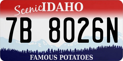 ID license plate 7B8026N