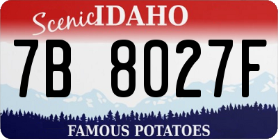 ID license plate 7B8027F