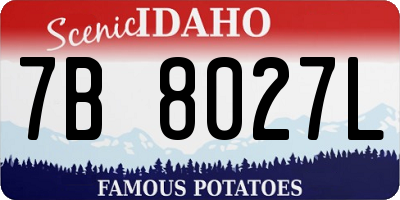 ID license plate 7B8027L