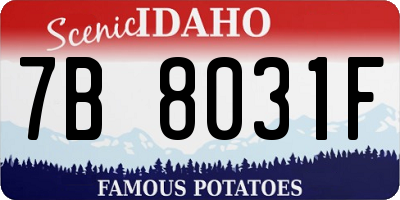 ID license plate 7B8031F