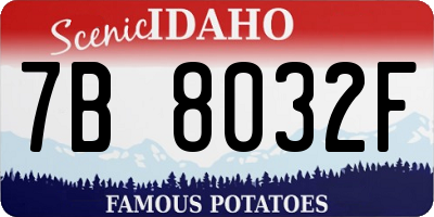 ID license plate 7B8032F