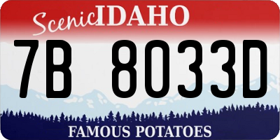 ID license plate 7B8033D