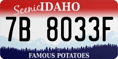 ID license plate 7B8033F