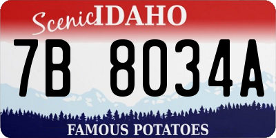 ID license plate 7B8034A