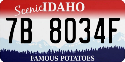 ID license plate 7B8034F