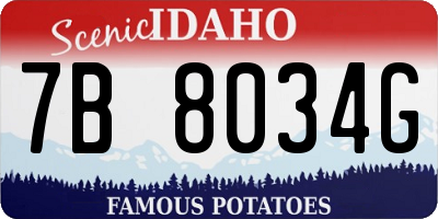 ID license plate 7B8034G