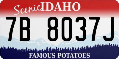 ID license plate 7B8037J