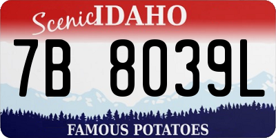ID license plate 7B8039L