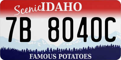 ID license plate 7B8040C