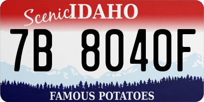 ID license plate 7B8040F