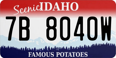 ID license plate 7B8040W