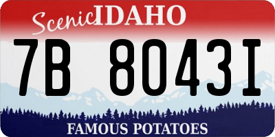 ID license plate 7B8043I