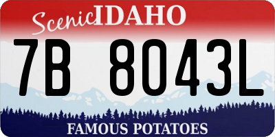 ID license plate 7B8043L