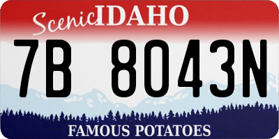 ID license plate 7B8043N