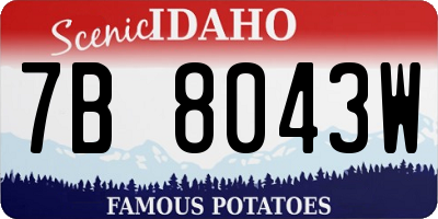 ID license plate 7B8043W