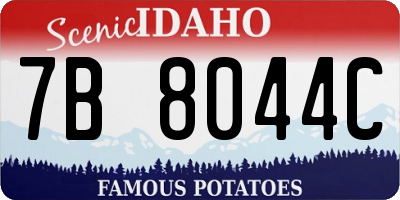 ID license plate 7B8044C