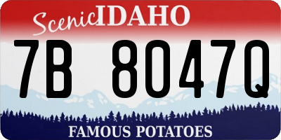 ID license plate 7B8047Q