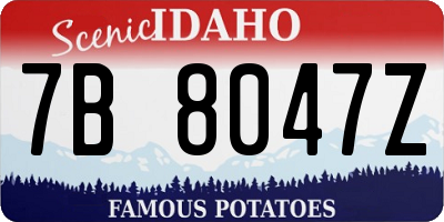ID license plate 7B8047Z