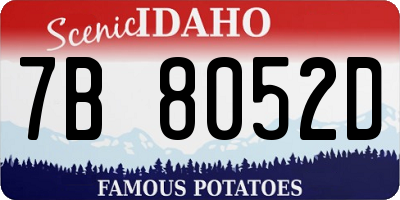 ID license plate 7B8052D