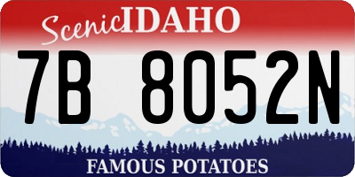 ID license plate 7B8052N
