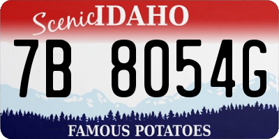 ID license plate 7B8054G
