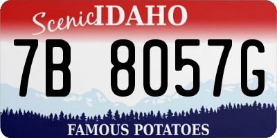 ID license plate 7B8057G