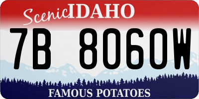 ID license plate 7B8060W