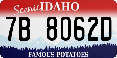 ID license plate 7B8062D