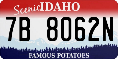 ID license plate 7B8062N