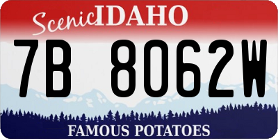 ID license plate 7B8062W